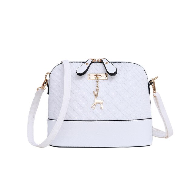 Yogodlns ! Vrouwen Messenger Bags Mode Kleine Tas Met Herten Speelgoed Shell Vorm Bag Vrouwen Schoudertassen: white