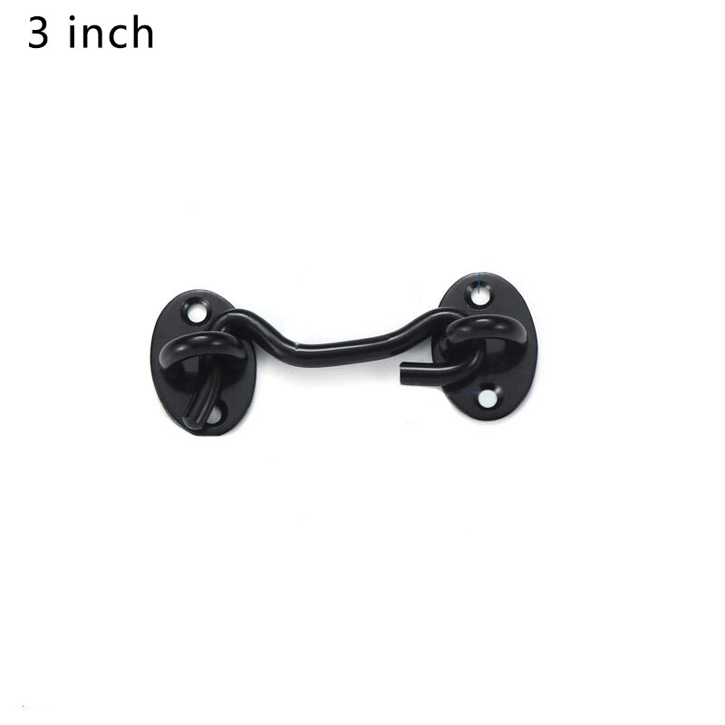 Stainless Steel Cabin Hook Eye Shed Gate Door Latch Silent Holder 3inch Window Cabin Hook And Eye Latch Lock Shed Gate: 14inch / Black