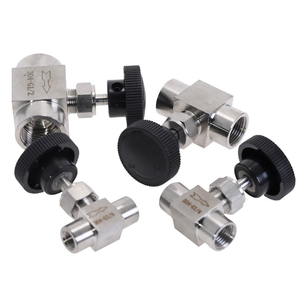 in Acciaio Inox 304 Valvola A Spillo 1/8 "1/4" 3/8 "1/2" BSP Pari Femminile Filo di Controllo del Flusso di Chiusura valvola per Acqua gas olio