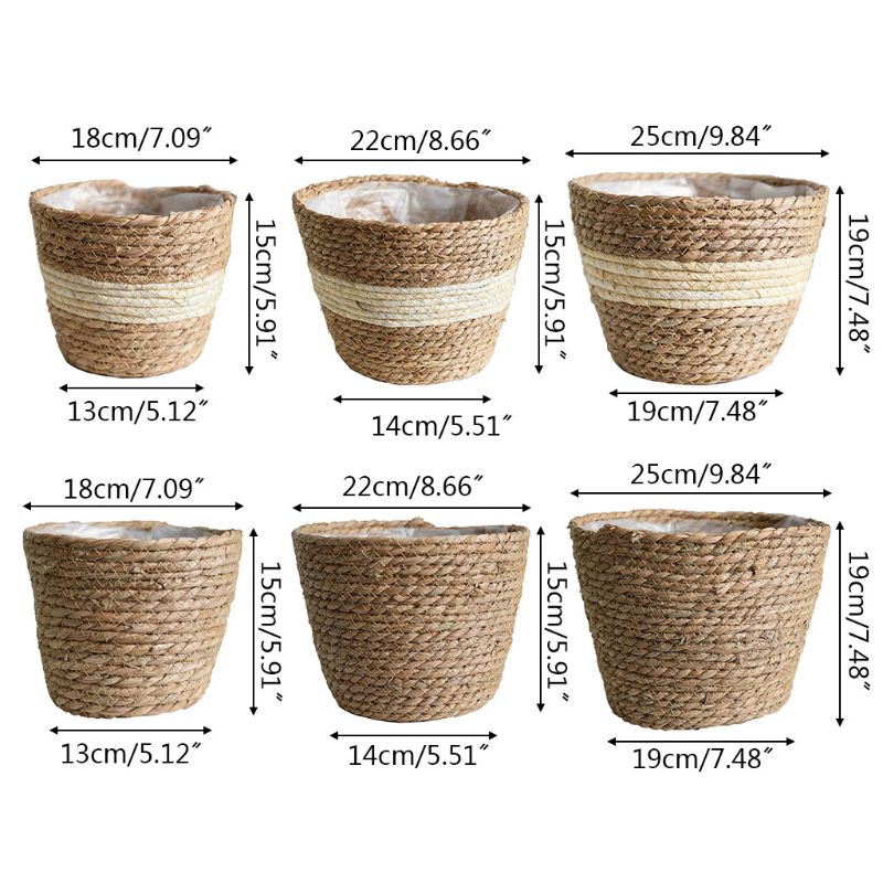 Eco-Friendly Hand Woven Straw Storage Basket Flower Vase With Flower Basket Straw Flower Baskets 89091
