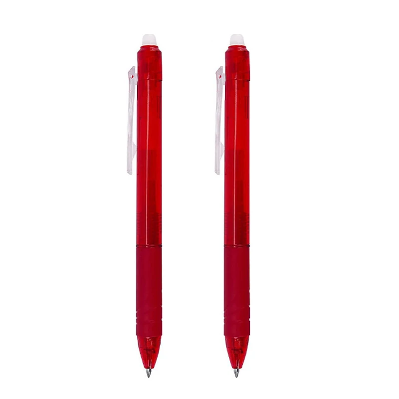 Farver 0.5/0.7mm magisk udtrækkelig sletbar pen gelpen sæt sletbar refill stang kontor skole skriveværktøj pressepen: Burgunder / Flerfarvet