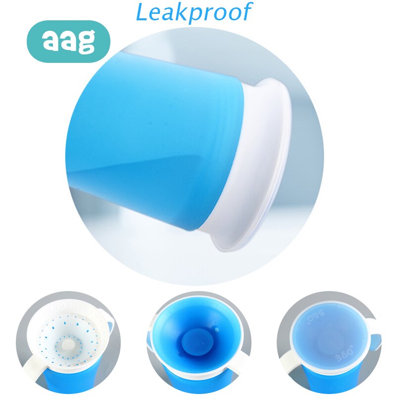 Aag baby 360 graden bekers kinderen leren drinkbeker bpa vrij pp lekvrij magische bekers met handvat baby waterfles beker *