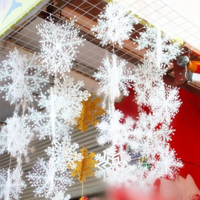 30 unids/lote adornos navideños copo de nieve boda Favor tema de cumpleaños decoración árbol decoraciones 11cm decoración Festival