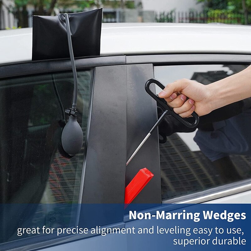 19Pcs Auto Lockout Kit Entry Auto Lange Grabber Air Wedge Pump Auto Trim Removal Tool Essentiële Emergency Lockout set