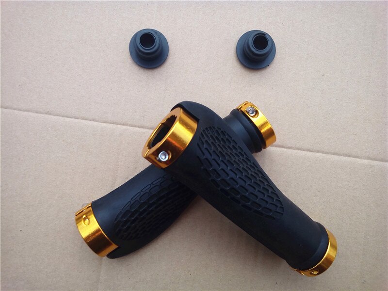 1 paar MTB Rennrad Gummi Lenker Griff Anti-Schleudern Ergonomische Radfahren Teil Fahrrad Griffe sperren-an Lenker abdeckung Griff Bar Ende: Gold