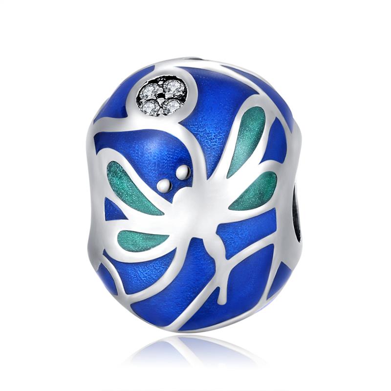 DALARAN 925 Sterling Silver Charms Blue Moon Star Beads For DIY Enamel Fine Jewelry Making Fit Original Charm Bracelets Necklace: 13 x 0.96
