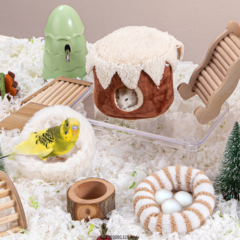 Hamster häuser und Verstecke Winter weiches Fleece Meers chweinchen bett Kleintier käfig bett Hamster ratte Schlaf bett Käfig zubehör