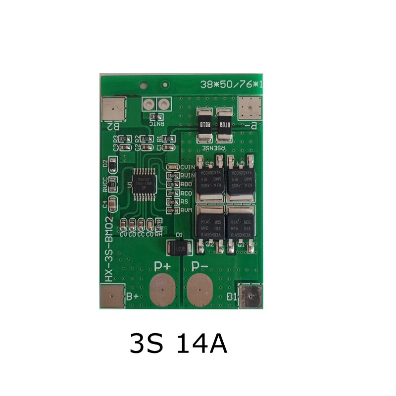 3 S 11.1 V/12.6 V 18650 Lithium batterij bescherming Boord 12.6 V 9.6 V/10.8 V BMS lithium-ijzerfosfaat batterij charing Board 14A