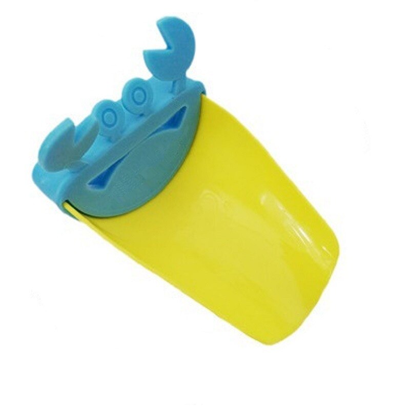 Cartoon Faucet Tap Extender Baby Shower Toy Duck Dolphin Elephant Toddler Kids Hand-washing Faucet Bathroom Sink Bibcock Tap: Blue Yellow Crab