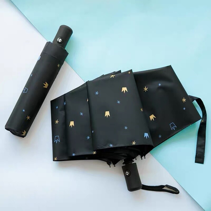 Fully Automatic Rain Umbrella Rain Or Shine Dual Purpose Men and Women Folding Sun-resistant UV-Protection Parasol Advertisement