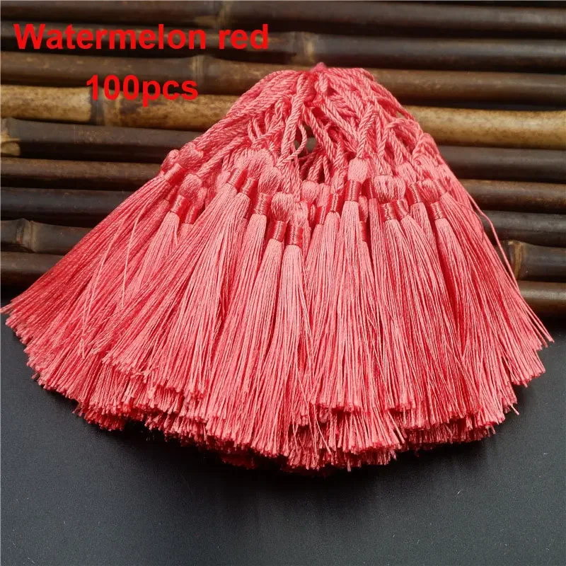 100 Uds. Borlas para marcapáginas, borlas artesanales suaves hechas a mano sedosas con bucles para manualidades DIY, marcapáginas para hacer joyas: Café Oscuro