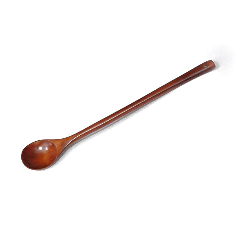 33*5cm Long Handle Wooden Spoon Natural Wood Coffee Tea Spoons Lengthening Stirring Spoon