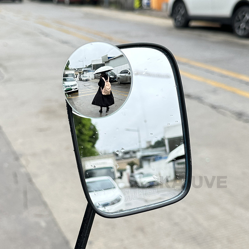 Espejo retrovisor para punto ciego de coche y motocicleta, espejo redondo pequeño ajustable gran angular 360 ° Retrovisor auxiliar inverso de rotación
