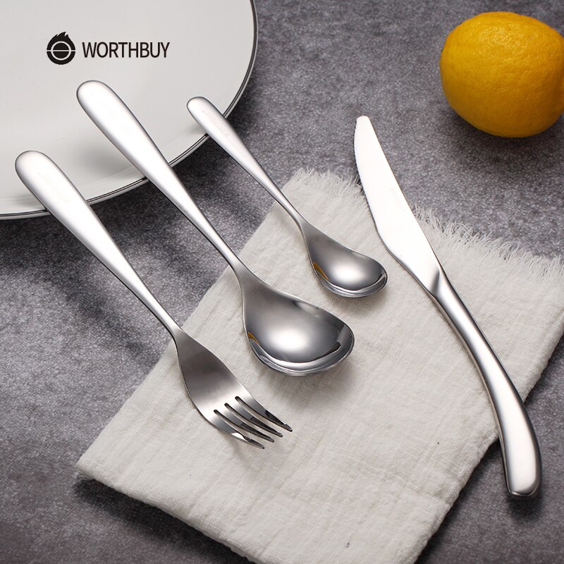 Juego de cubiertos occidentales maiyuansu, 304 cubiertos de acero inoxidable con mango engrosado, cuchillo, cuchara, tenedor, vajilla de cocina, juego de cena