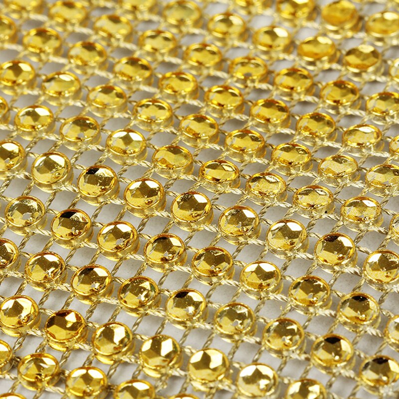 1 Roll 24 Rijen Goud Zilver Crystal Diamond Mesh Rhinestone Lint Voor Verjaardag Bruiloft Diy Decoratie Cake Wrap Crystal Tulle