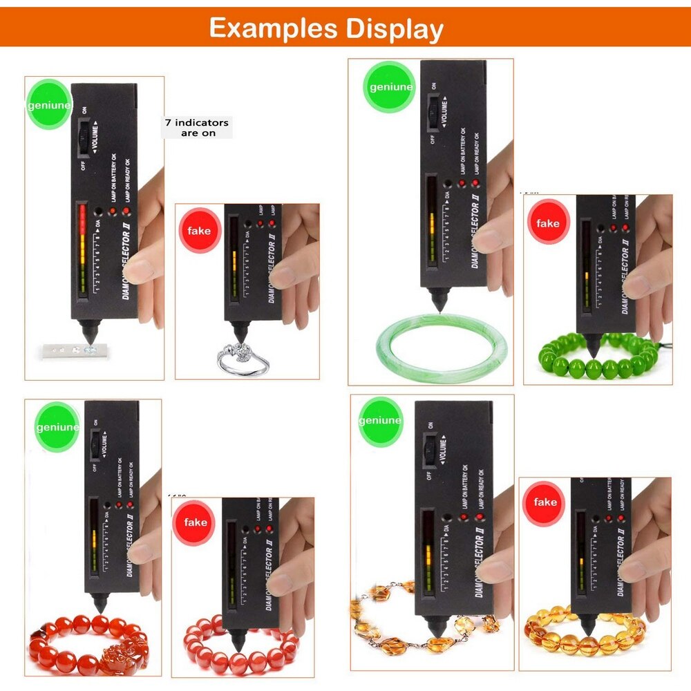 Diamond Tester Gemstone Gem Selector High Accuracy Jewelry Watcher Tool LED Diamond Indicator Test Pen Tool