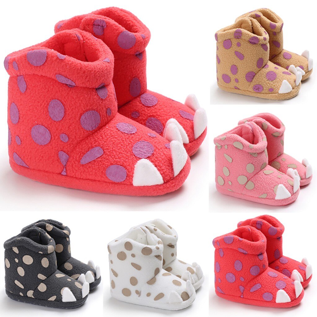 Babylaarzen schoenen kinderen katoenen sneeuwlaarzen schoenen peuter kind babymeisjes schattige peuter eerste wandeling winterlaarzen stippen schoenen