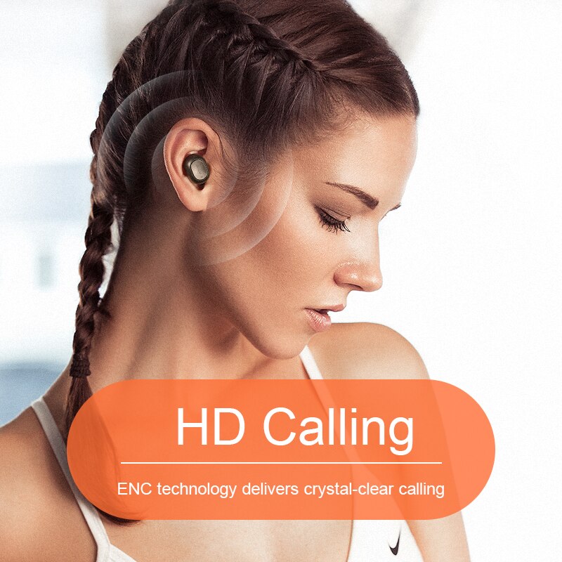 QCY QS2 TWS Headphones Bluetooth V5.0 3D Stereo Sports Wireless Earphones with Dual Microphone, Auto Connect
