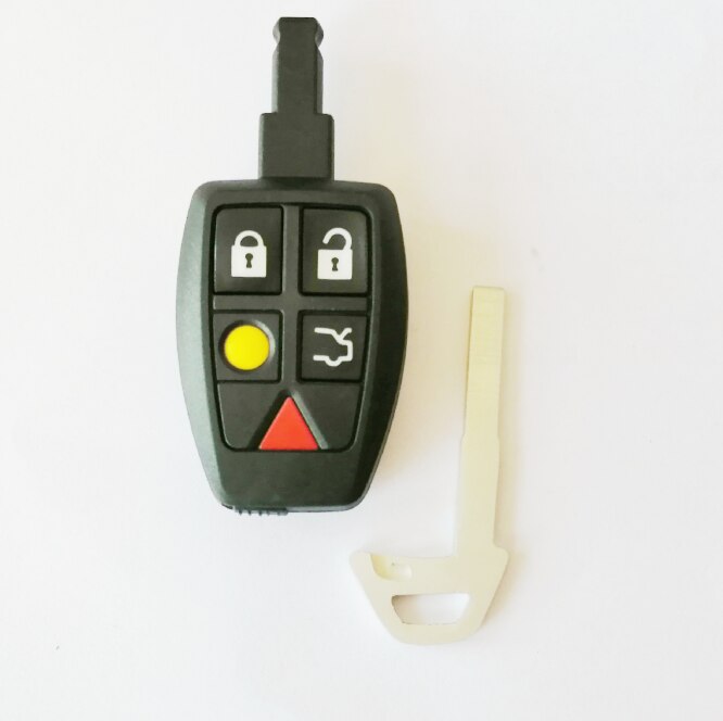 5 buttons Replacement Car key Shell Case For Volvo XC70 XC90 V50 V70 S60 Auto Fob Accessories with Insert Uncut Blade: KEY SHELL