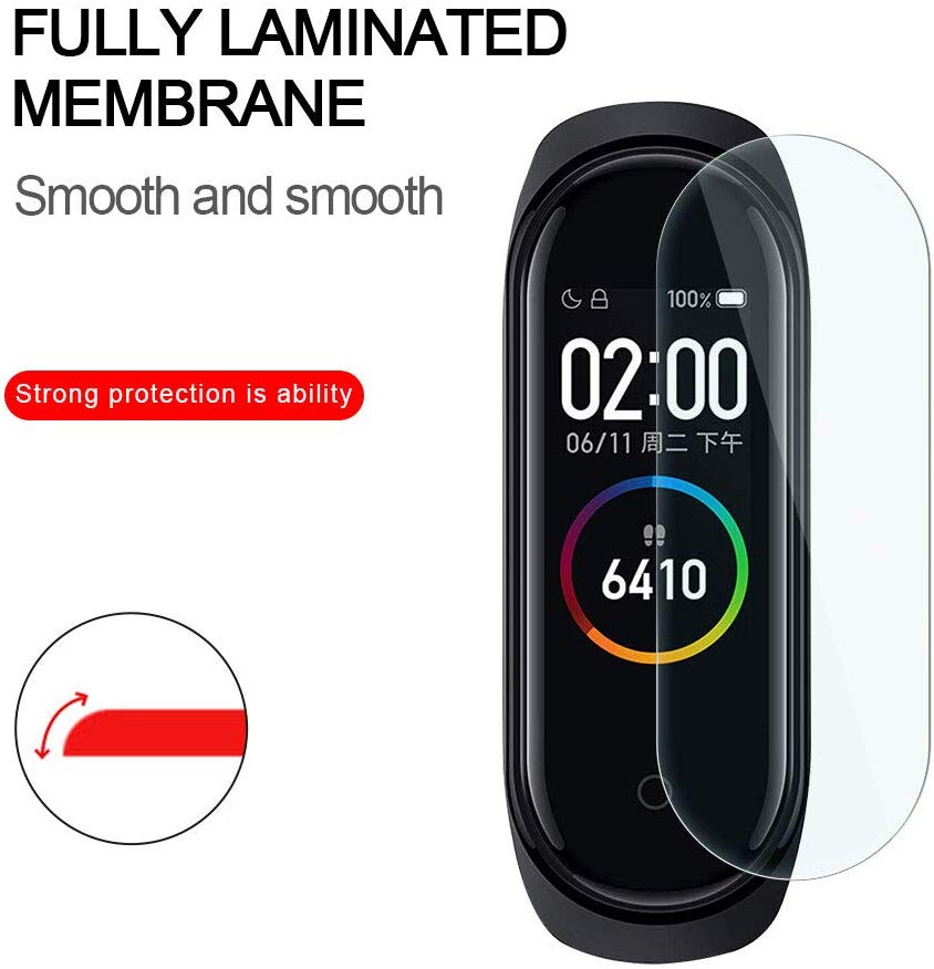 Para xiaomi mi banda 4 protetor de tela filme macio para xiaomi mi banda 4 inteligente pulseira acessórios tela cheia filme permeabilidade