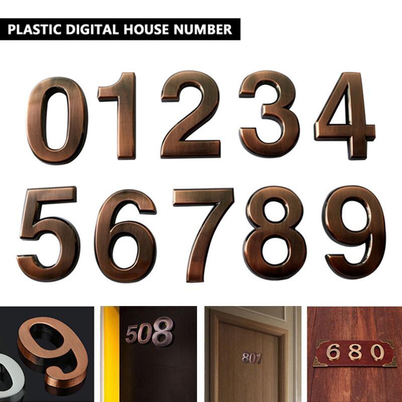 0-9 Vintage Bronze Numbers Sign Hotel Apartment Address Plaque Imitation Number Digits Sticker