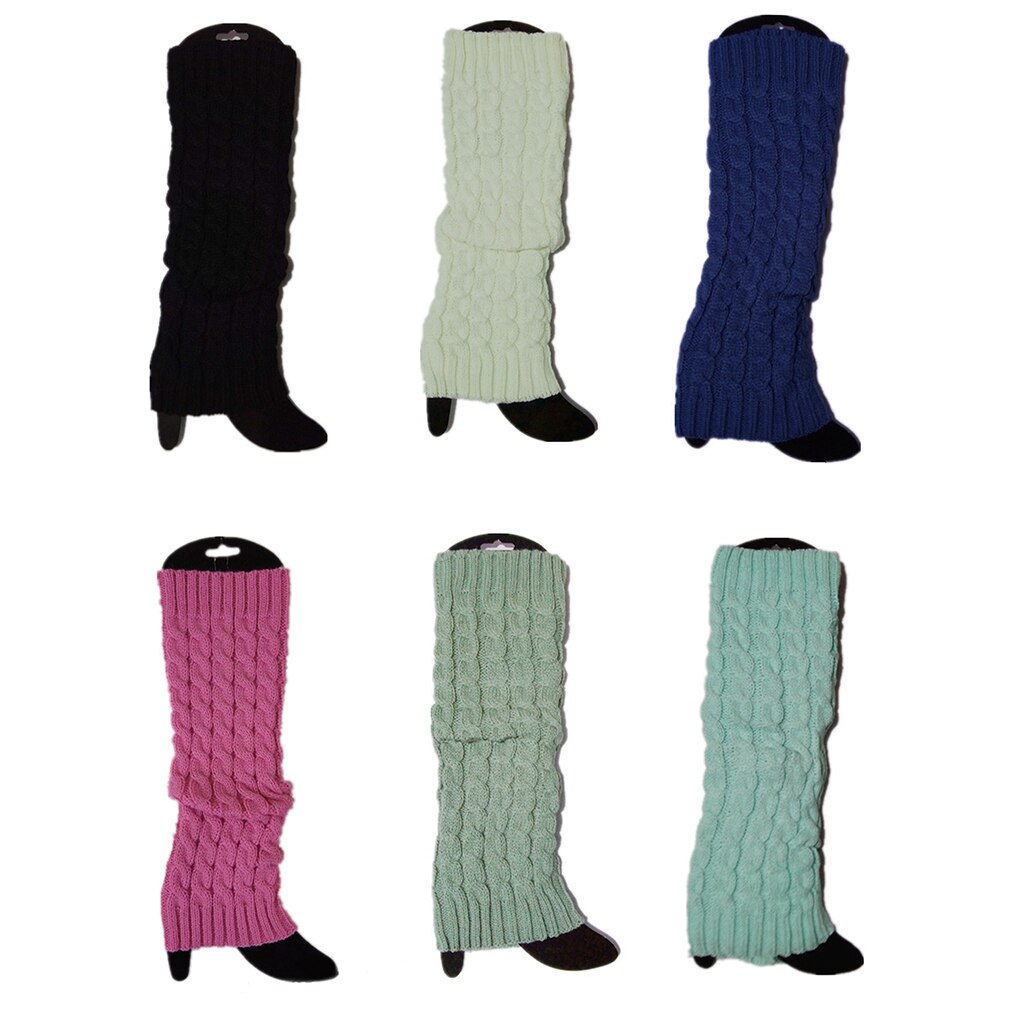 Femmes dame genou chaussettes hautes tricot Crochet hiver plus Leggings gants couverture de botte