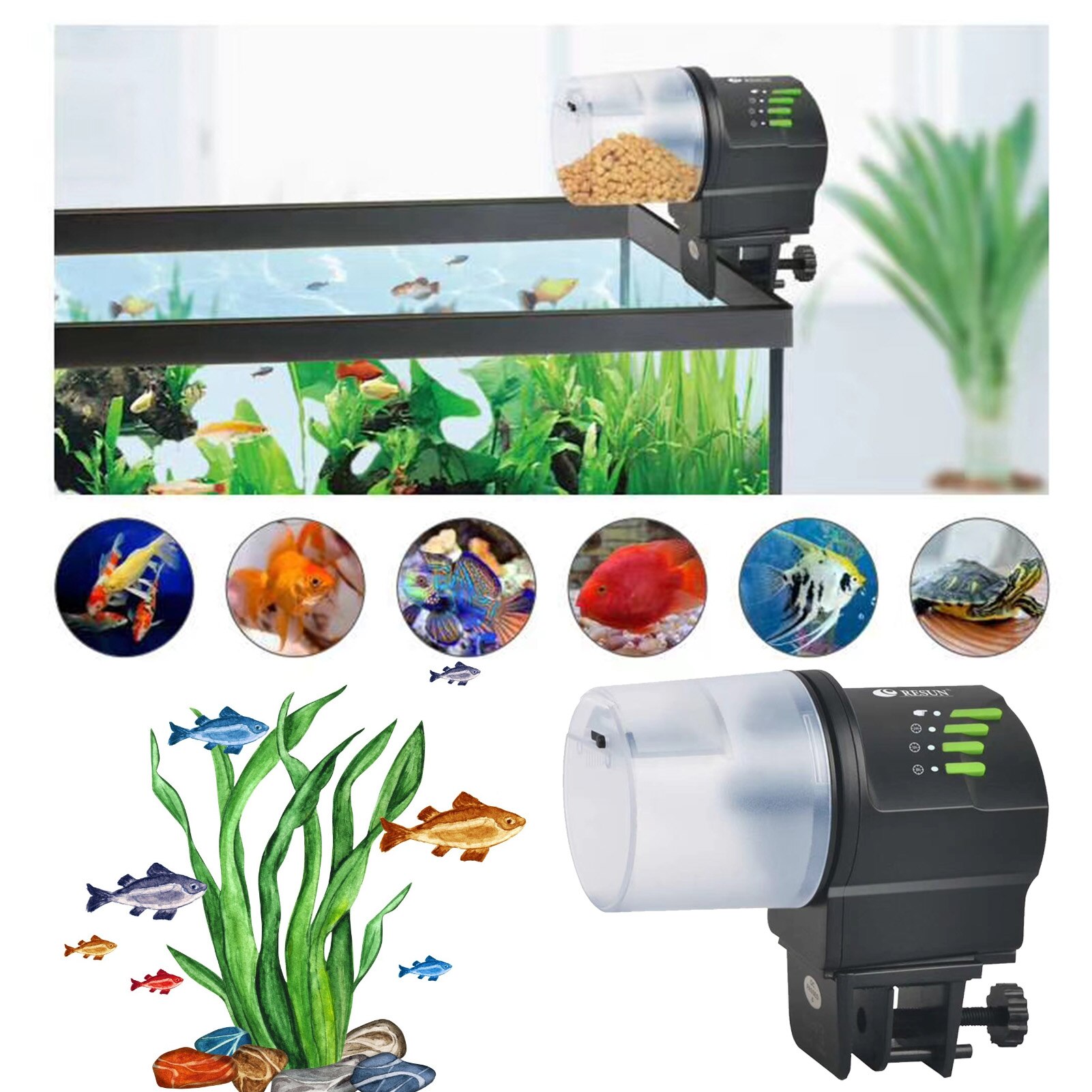 Smart Automatic Fish Feeder Aquarium Feeder Fish Tank Auto Feeding Dispenser Timer Aquarium Accessories