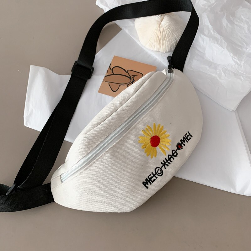 Waist Belt Bag Korea Ins Banana Bags Canvas Usb Bum Bag Pouch Girl Women Ladys Small Fanny Pack Pillow Purse Feni: Without  pendant 3