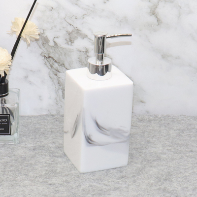 500ml marmor tekstur harpiks sæbedispenser til bad imitation jade guld sølv presning essens lotion flaske til bathrom