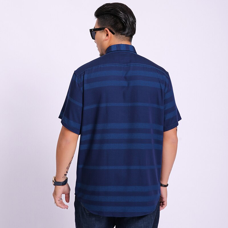Summer Men's Shirt plus Size Male Casual Striped Short Sleeve Shirt Brand Men's Clothing 5xl 6xl 7xl 8xl