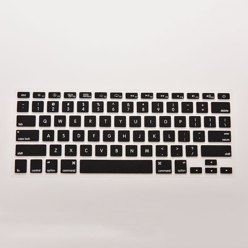 7 Snoep Kleuren 28.7Cm X 11.9Cm Silicone Keyboard Skin Cover Voor Apple Macbook Pro Mac 13 15 17: Black