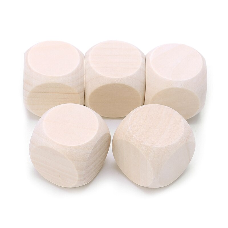 5 stücke Leere Holz Würfel Art Druck Gravur Graffiti DIY Spielzeug Familie Party Spiele