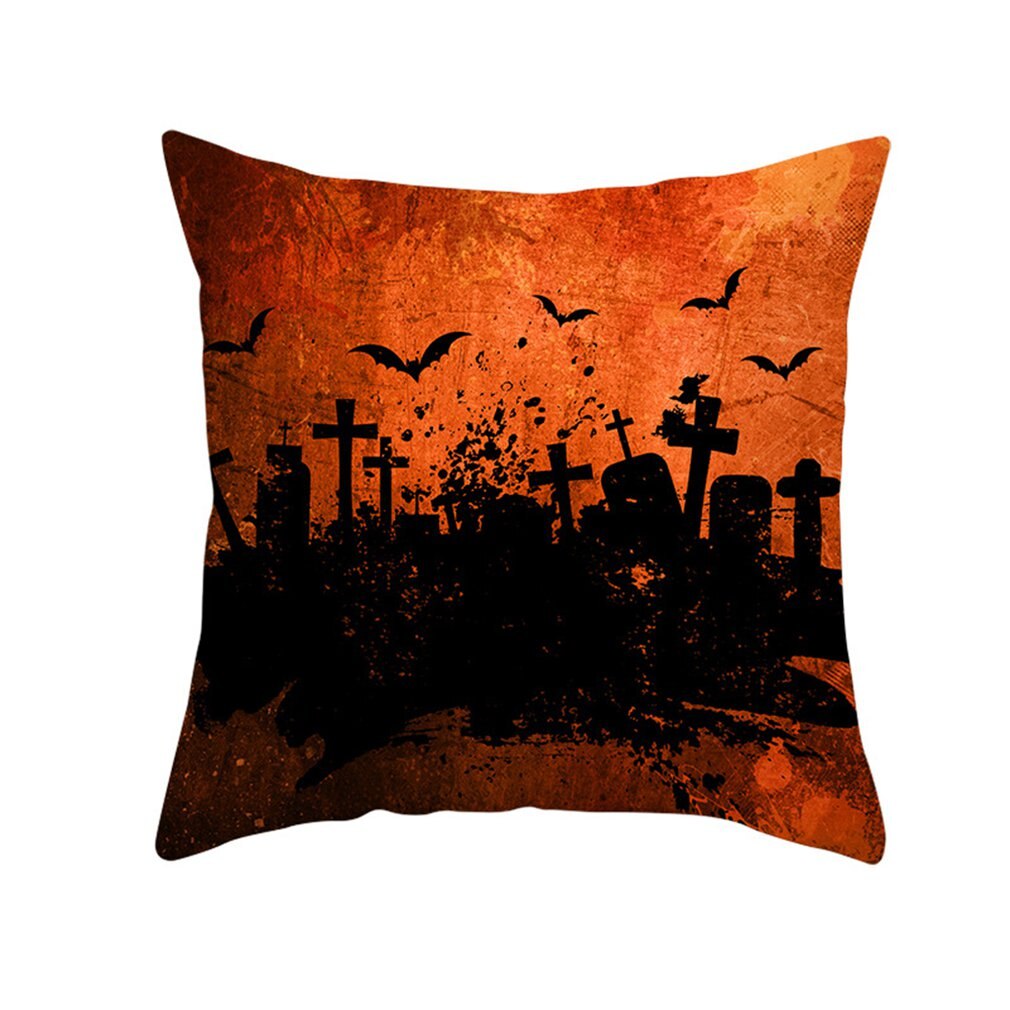 Halloween Decoratie Voor Thuis Cartoon Pompoen Vleermuis Ghost Kussensloop Horror Halloween Party Benodigdheden Accessoires Haloween Ornament: Paars