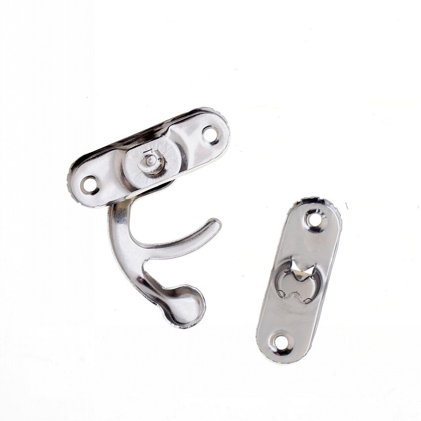 5 sets metalen haaksloten, doossloten, portemonneesloten, zilverkleurige kleur