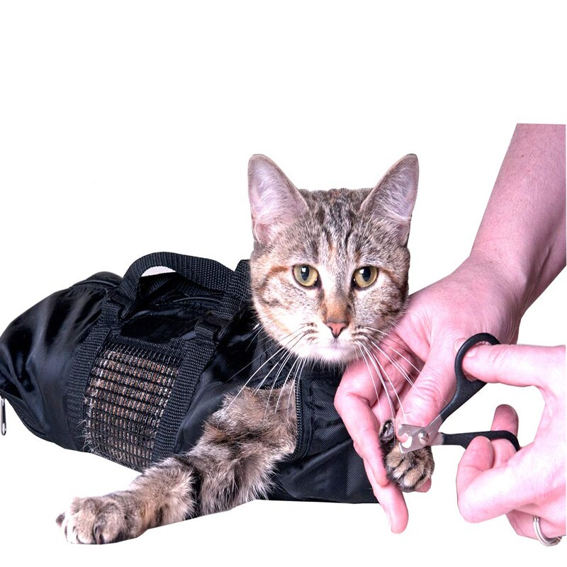 Pet Supply Cat Grooming Bag — Durable and Versatile Bags to Keep Cats Safely Contained During Grooming Bathing Black