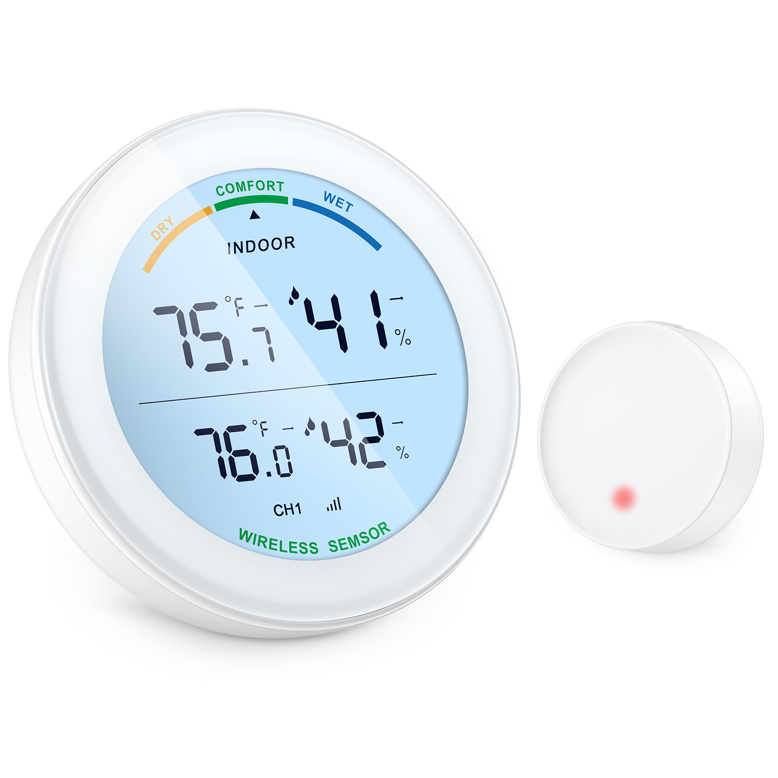 Trådløst termometer lcd display indendørs udendørs sensor temperatursensor indendørs digitalt hygrometer termometer