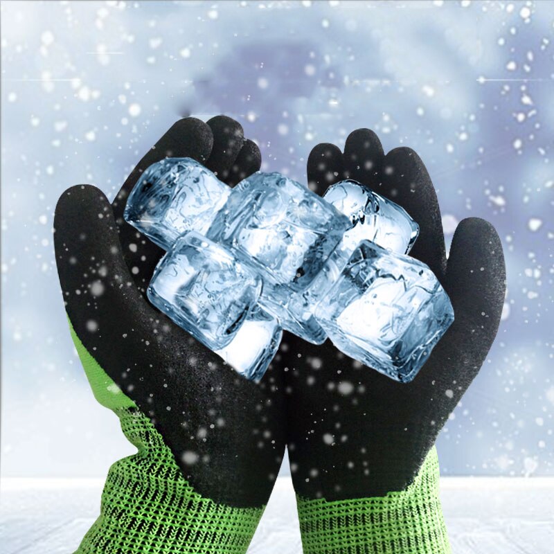 10 pares de guantes de trabajo gruesos de terciopelo, cálidos para invierno, antideslizantes, ácido alcalino, cómodos, protectores de reparación de Hardware