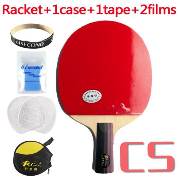 PALIO 3 STAR Table Tennis Racket with CJ8000 Rubber Sponge Racket Bag Case Original PALIO 3-Star CARBON Ping Pong Bat Paddle: CS with YBM case