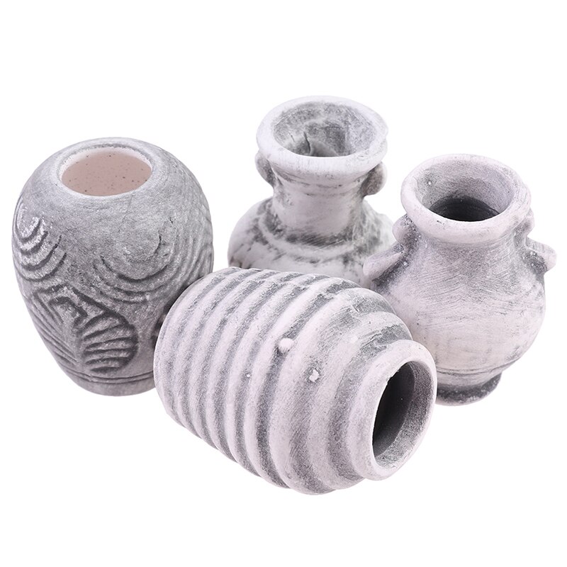 4pcs Beautiful Dollhouse Decor For Child Kids Miniature Toys 4pcs/Set Mini Retro Exquisite Ceramic Porcelain Vase~