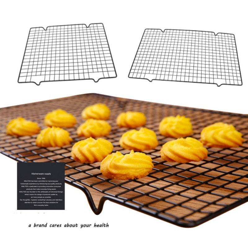 Bageredskaber stort kage kølestativ brød køle stativ sort rustfrit stål non-stick til kage brød gitter bageplade