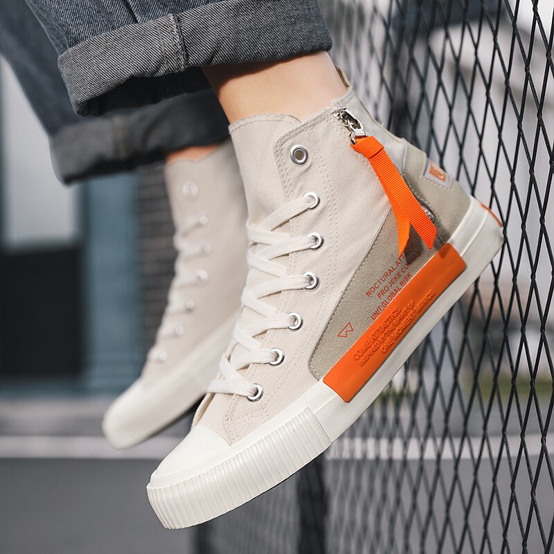 Heren high top herfst winter canvas sneakers mannelijke gevulkaniseerde schoenen casual schoenen comfortabele kleurrijke flats zapatillas