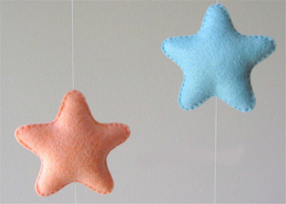 Juguete de fieltro para niños con forma de nube/Estrella colgando, sonajero móvil para bebé, juguete de fieltro con carillón de viento, colgante de cascabel para tienda de cuna, adorno para decoración de la habitación