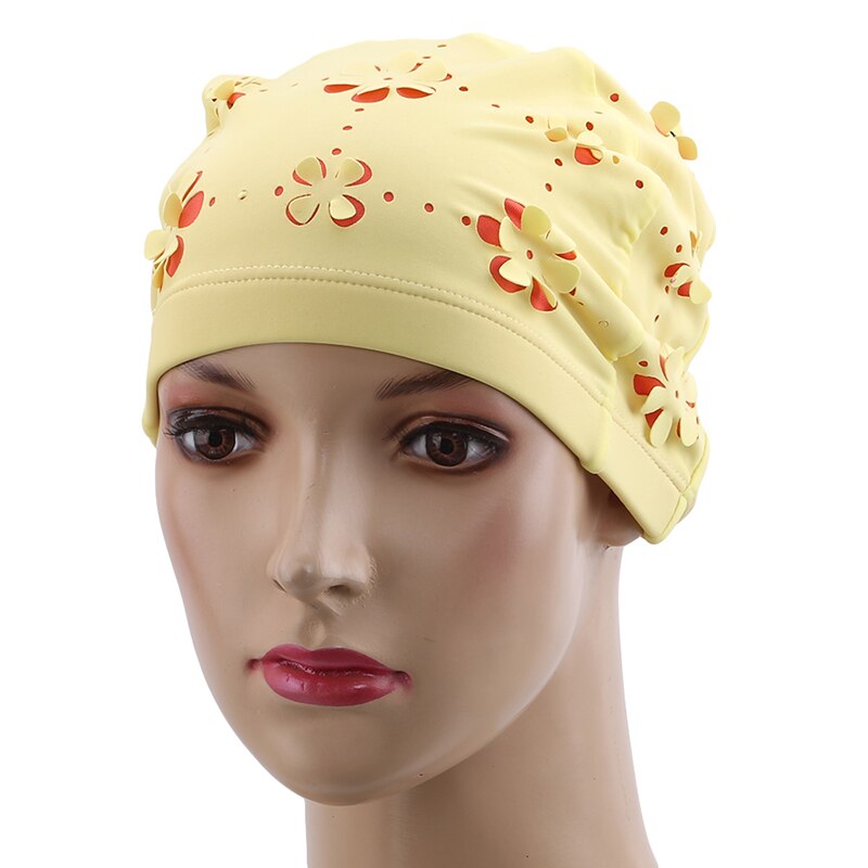Unisex Swimming Hat Women Girls Long Hair Bathing Cap Swimming Cap Stretch Drape Free Size Swim Pool Sport Elastic Turban: yellow