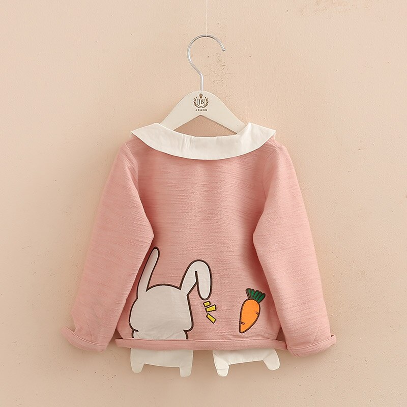 primavera otoño 2-10 años de edad niños de manga larga lindo Patchwork bordado de dibujos animados bebé niños sudaderas para colegio para niñas