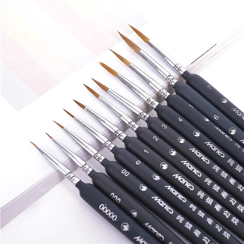 Kunst Modell Farbe Nylon Haar Acryl Öl Aquarell Zeichnung Kunst Liefert Schwarz Malerei Handwerk Künstler Pinsel Set