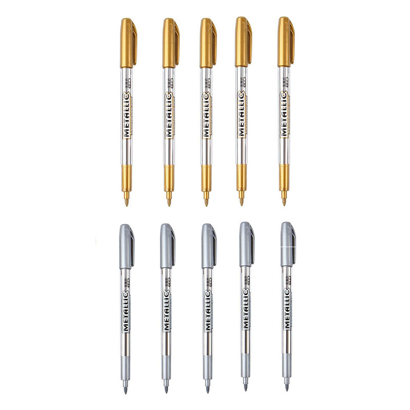Metallischen Stift Gold Silber Harz Zeichnung Stift Acryl DIY Epoxid Harz bilden Markieren dauerhaft Marker Handgemachte Crfat Liefert: 5Gold 5Silber-