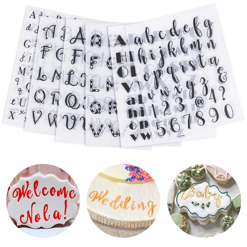 Sello con letras en relieve para decoración de pasteles, utensilios de pastelería para Fondant, Fondant, letras dulces, bricolaje,