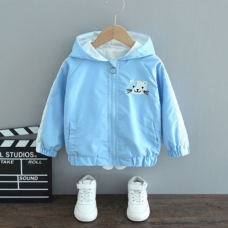 Giacche primavera e autunno bambino ragazzo nuovo simpatico cartone animato orecchie di coniglio giacca con cappuccio cappotto neonato giacca casual bambina giacca a vento