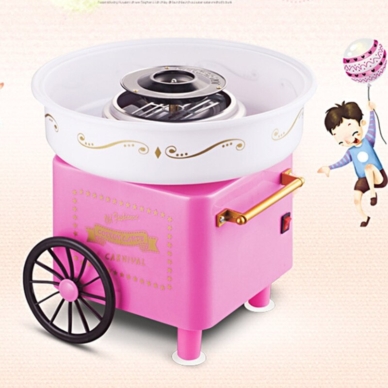 Nostalgia Trolley Cotton Candy Machine Mini Candy Floss Maker Home Use