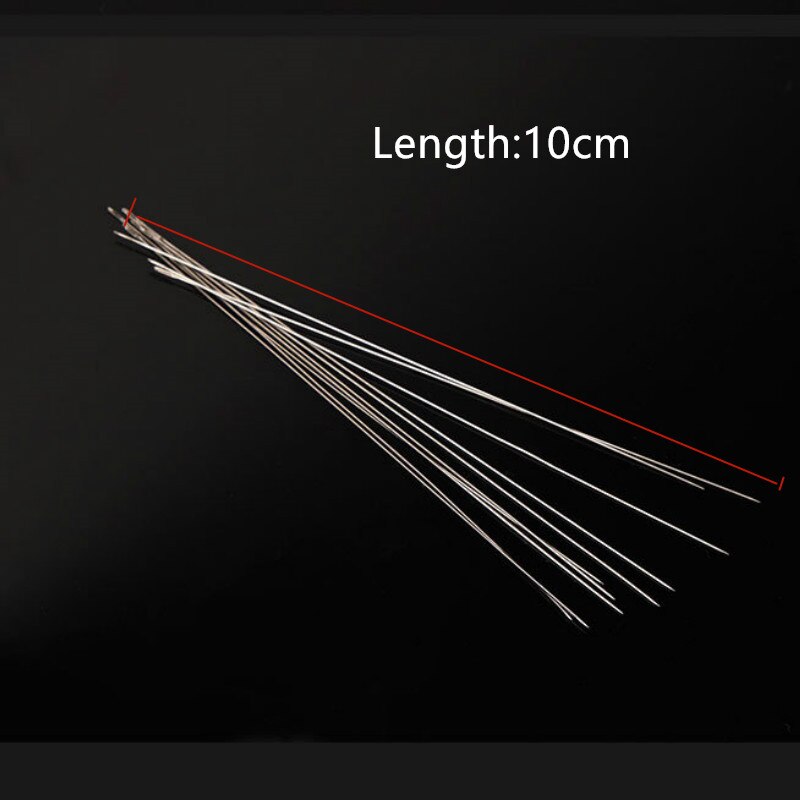 30Pcs Kralen Naald Big Eye Gebogen Open 80Mm 100Mm 120Mm Diy Lange String Cord Sieraden Maken gereedschap Metalen Pinnen Naalden: 10cm   30pcs